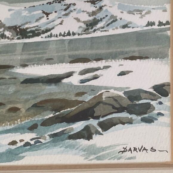 Endre Peter Darvas 10x11 Original Signed Watercolor Art Framed Matted Landscape - Picture 9 of 11